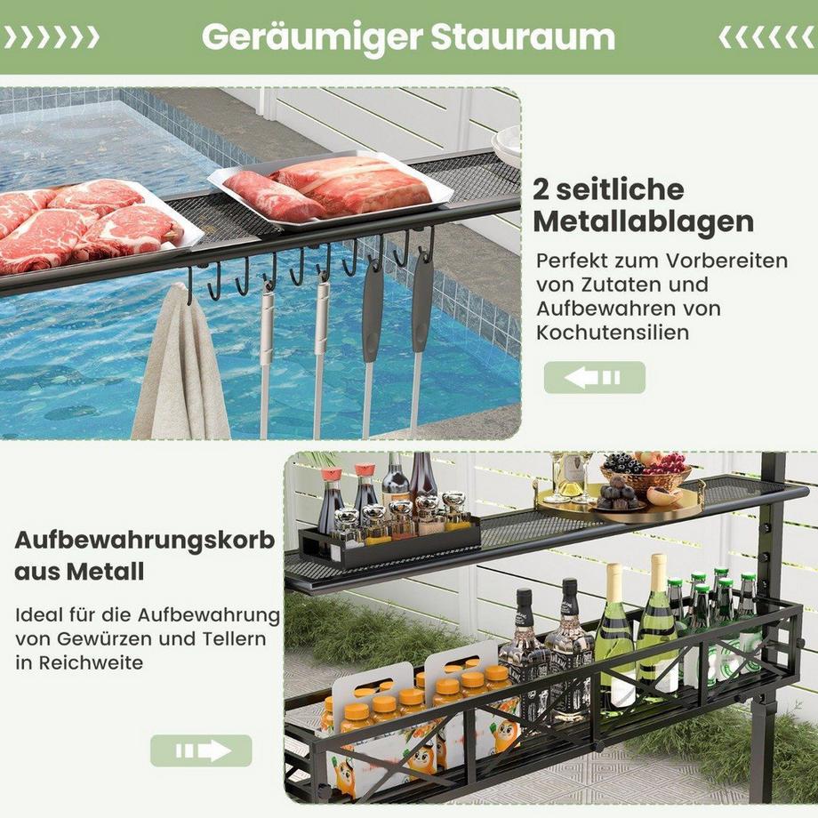 Northix Grillpavillon mit Regalen  