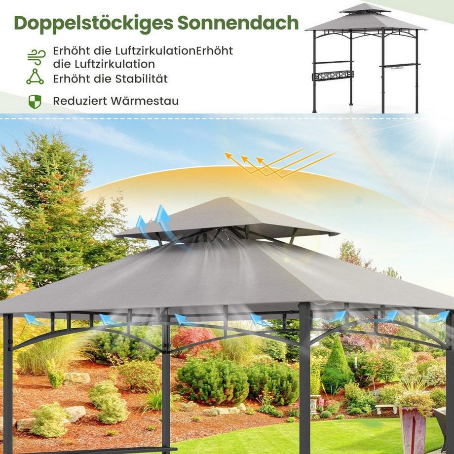 Northix Grillpavillon mit Regalen  