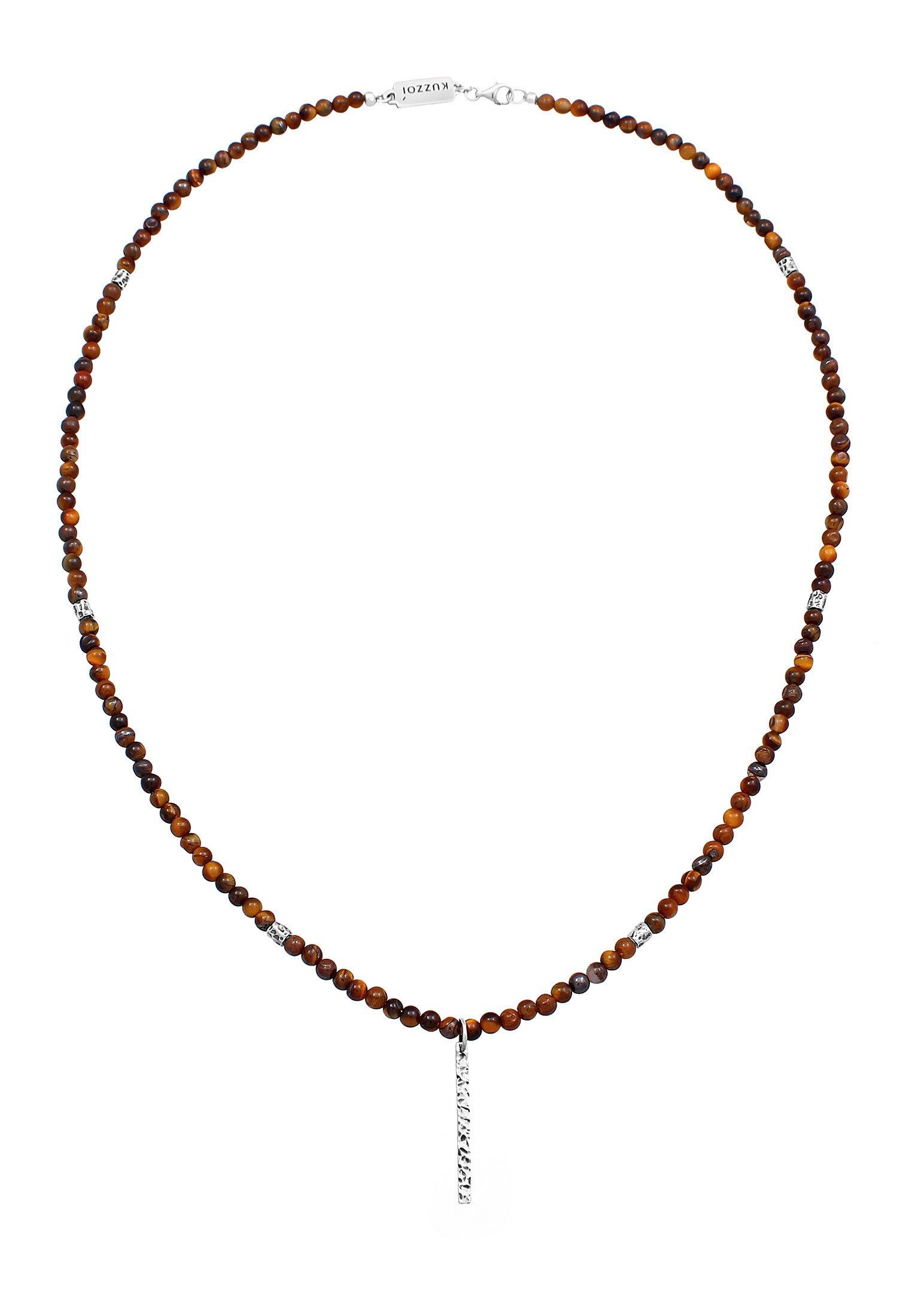 Kuzzoi  Halskette Tigerauge Barren Bead 925 Silber 