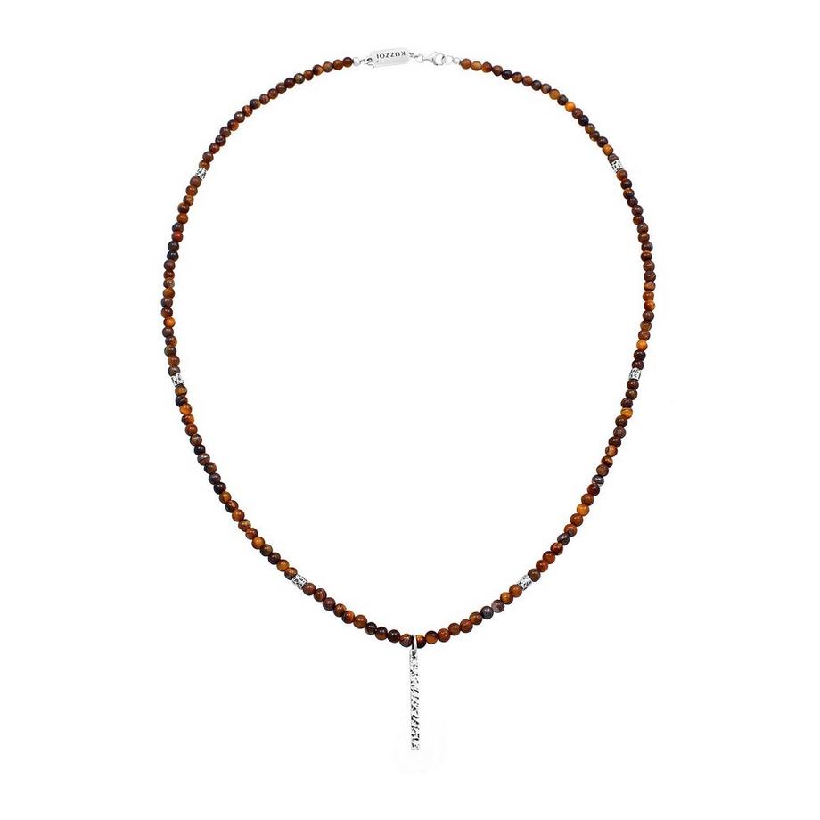 Kuzzoi  Halskette Tigerauge Barren Bead 925 Silber 