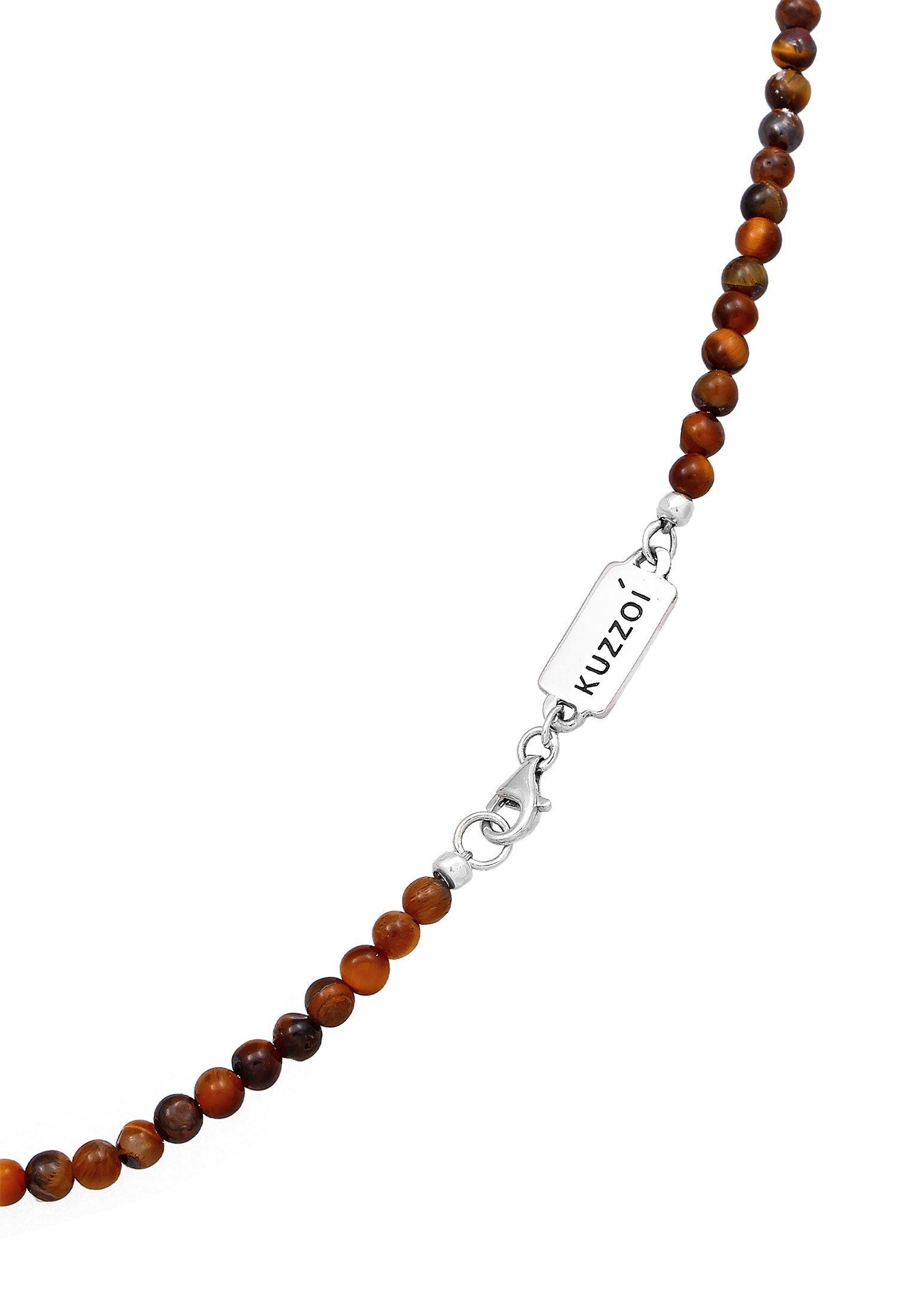 Kuzzoi  Collier Tigerauge Perlen Bead Barren 925 Silber 