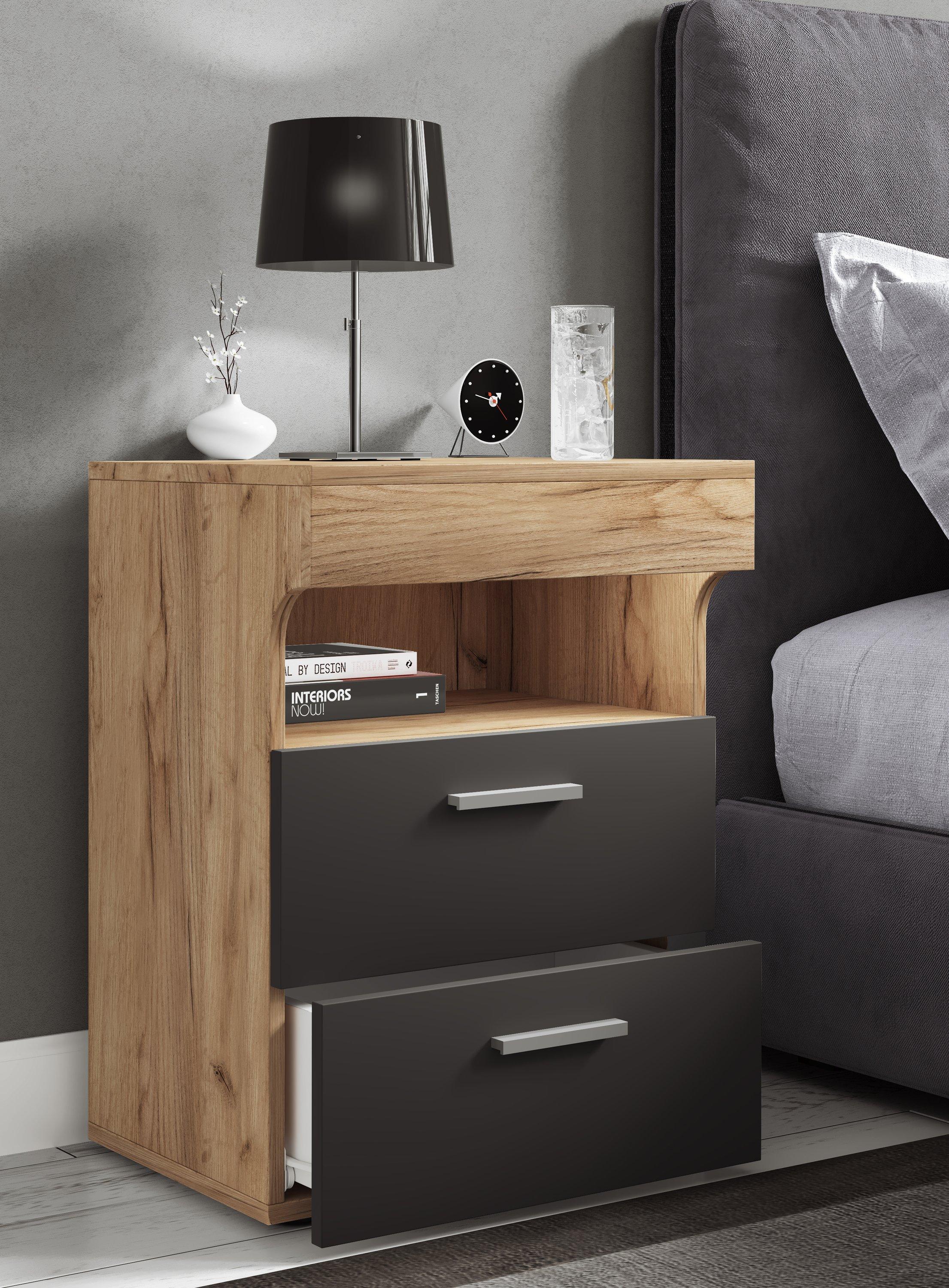 VCM Nachtschrank Beistelltisch Schublade Konsole Boxspring Nachttisch Slepal L  