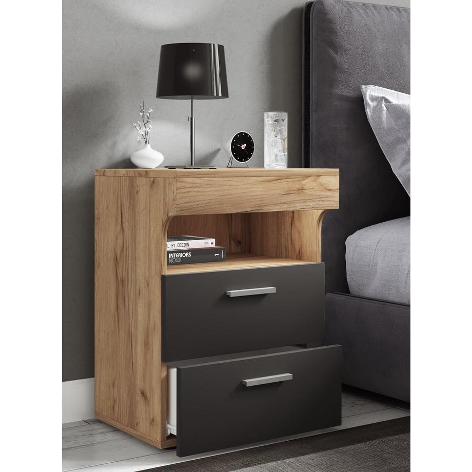 VCM Table de nuit Table d'appoint Porte pivotante Console Boxspring Table de nuit Slepal L  