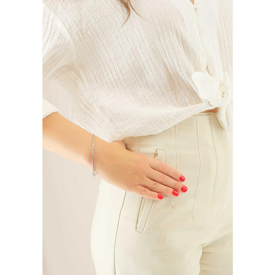 MUAU Schmuck  Bracelet Königskette Weissgold 750, 2.3mm, 19cm 