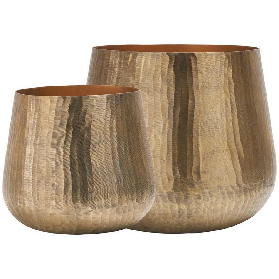 Blanc d'Ivoire Übertopf Patio altmessing (2er-Set)  