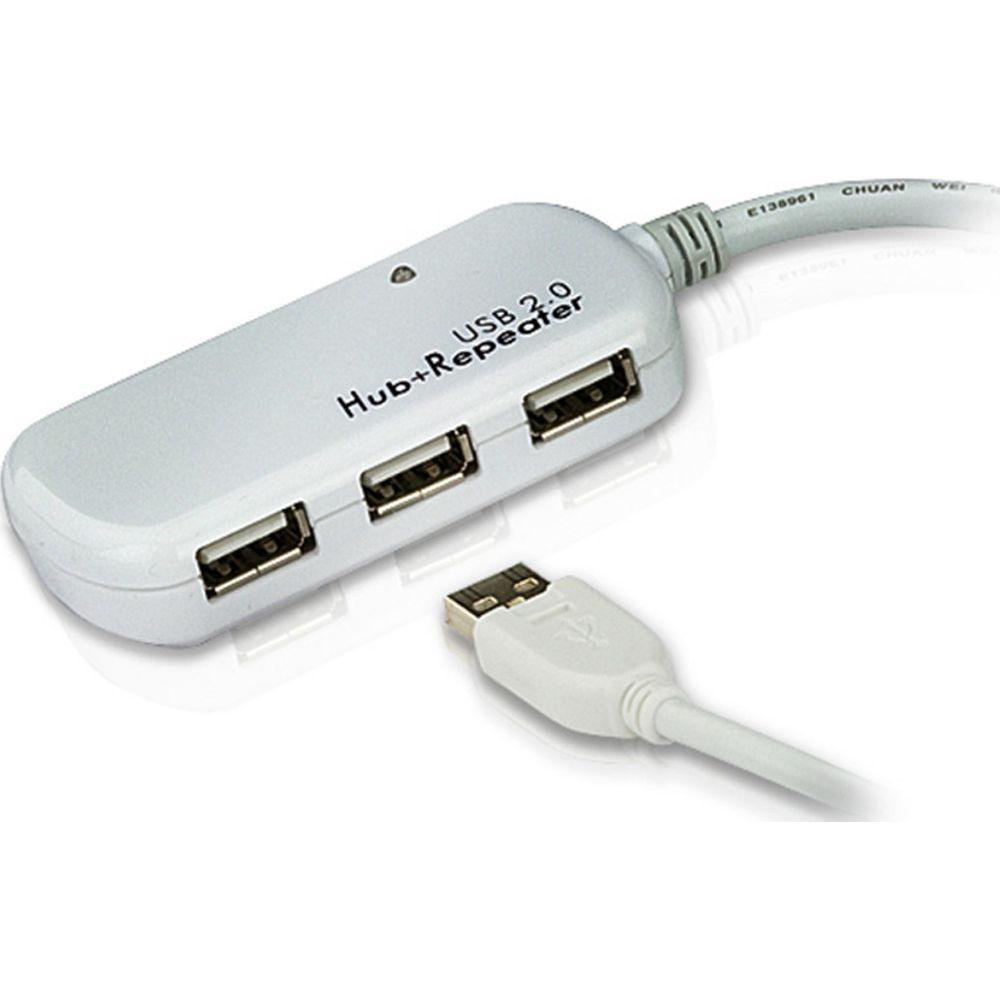 Nedis  Aktives USB 2.0 Verlängerungskabel USB A Stecker - 4x USB Hub 12 m Elfenbein 