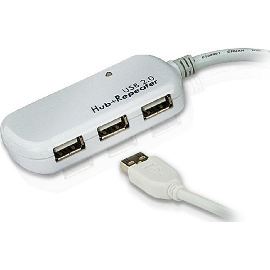 Nedis  Cavo di prolunga USB 2.0 attivo USB A maschio - Hub USB 4x 12 m Avorio 