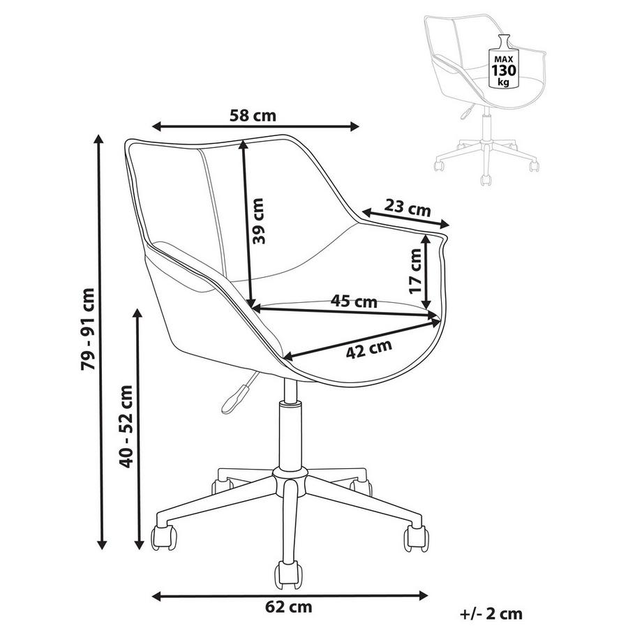 Beliani Schreibtischstuhl aus Kunstleder Retro NEWDALE  