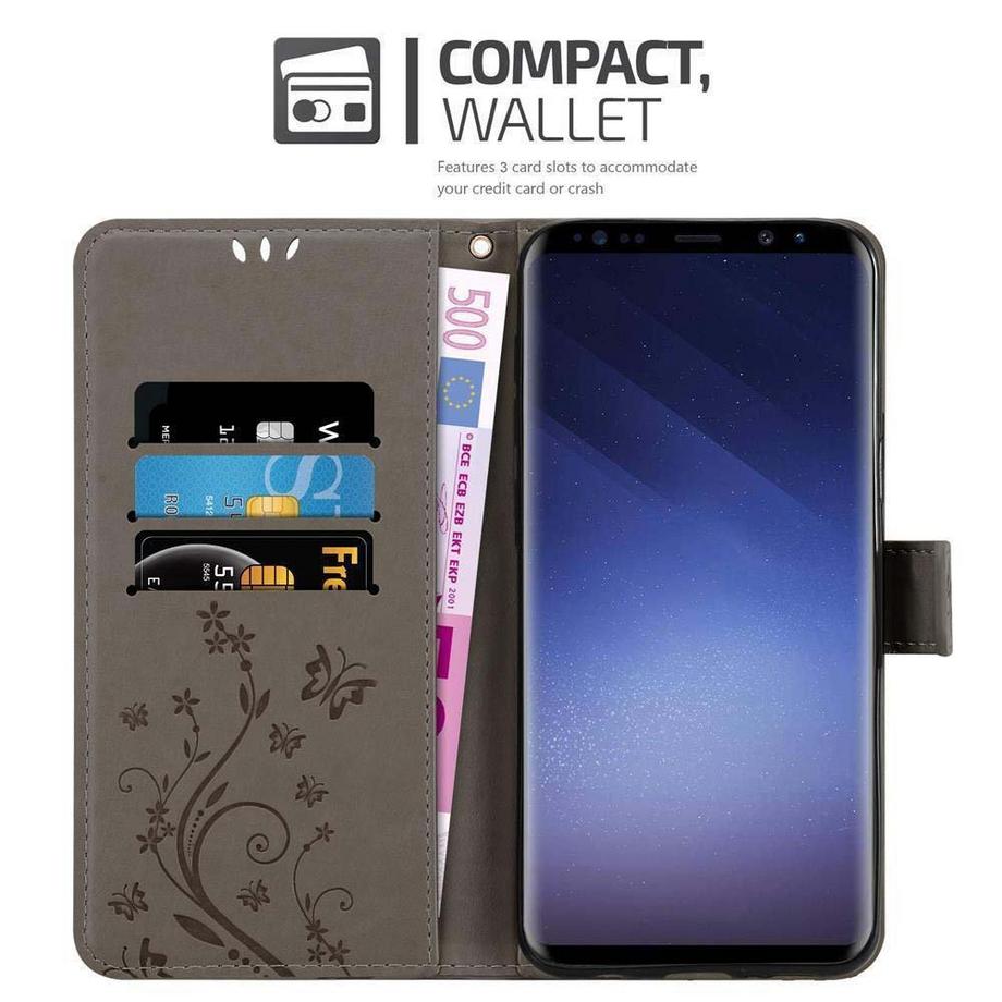 Cadorabo  Hülle für Samsung Galaxy S9 PLUS Blumen Design Magnetverschluss 