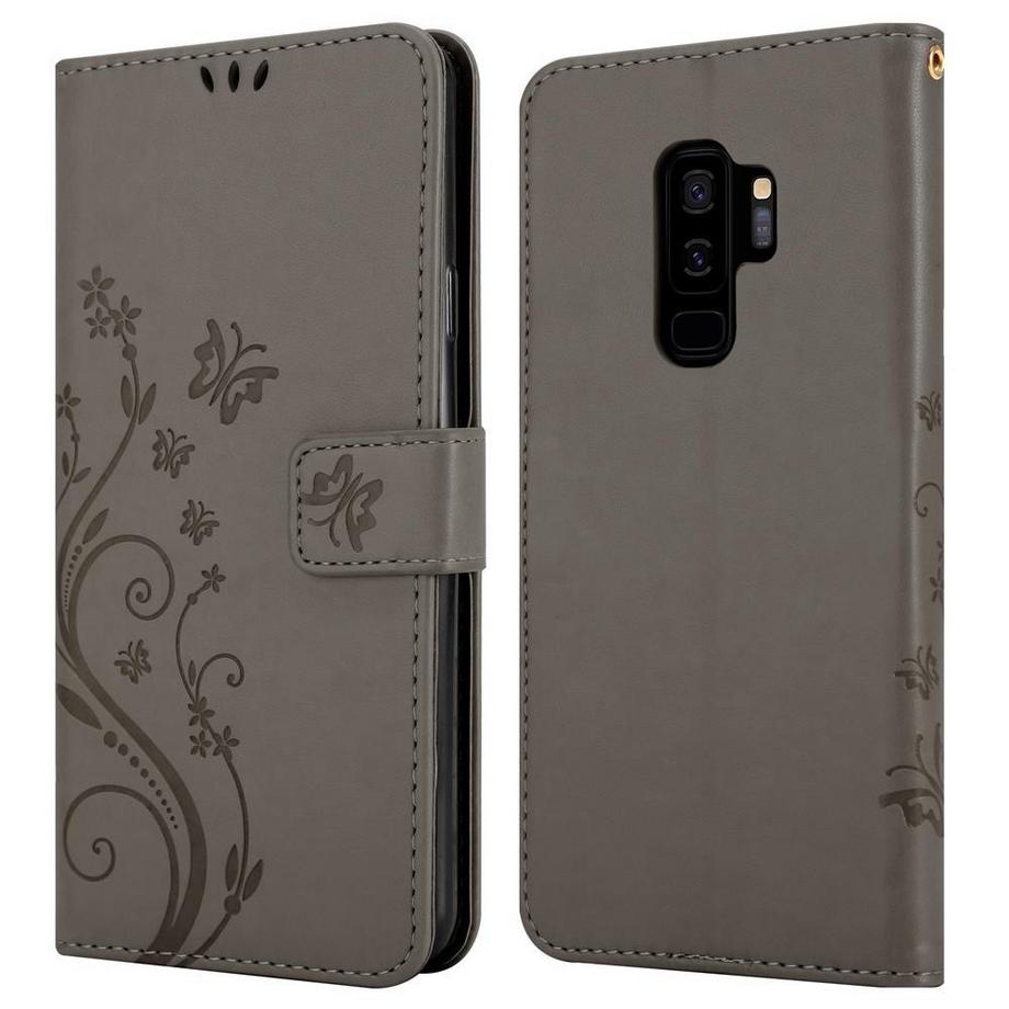 Cadorabo  Housse compatible avec Samsung Galaxy S9 PLUS - Coque de protection au design floral avec fermeture magnétique, fonction de support et emplacements pour cartes 