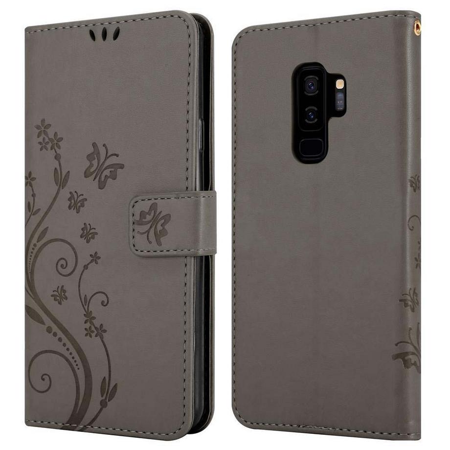 Cadorabo  Housse compatible avec Samsung Galaxy S9 PLUS - Coque de protection au design floral avec fermeture magnétique, fonction de support et emplacements pour cartes 