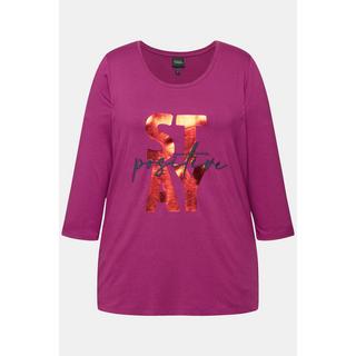 Ulla Popken  Shirt, Stickerei, Schriftmotiv, Rundhals, 3/4-Arm 