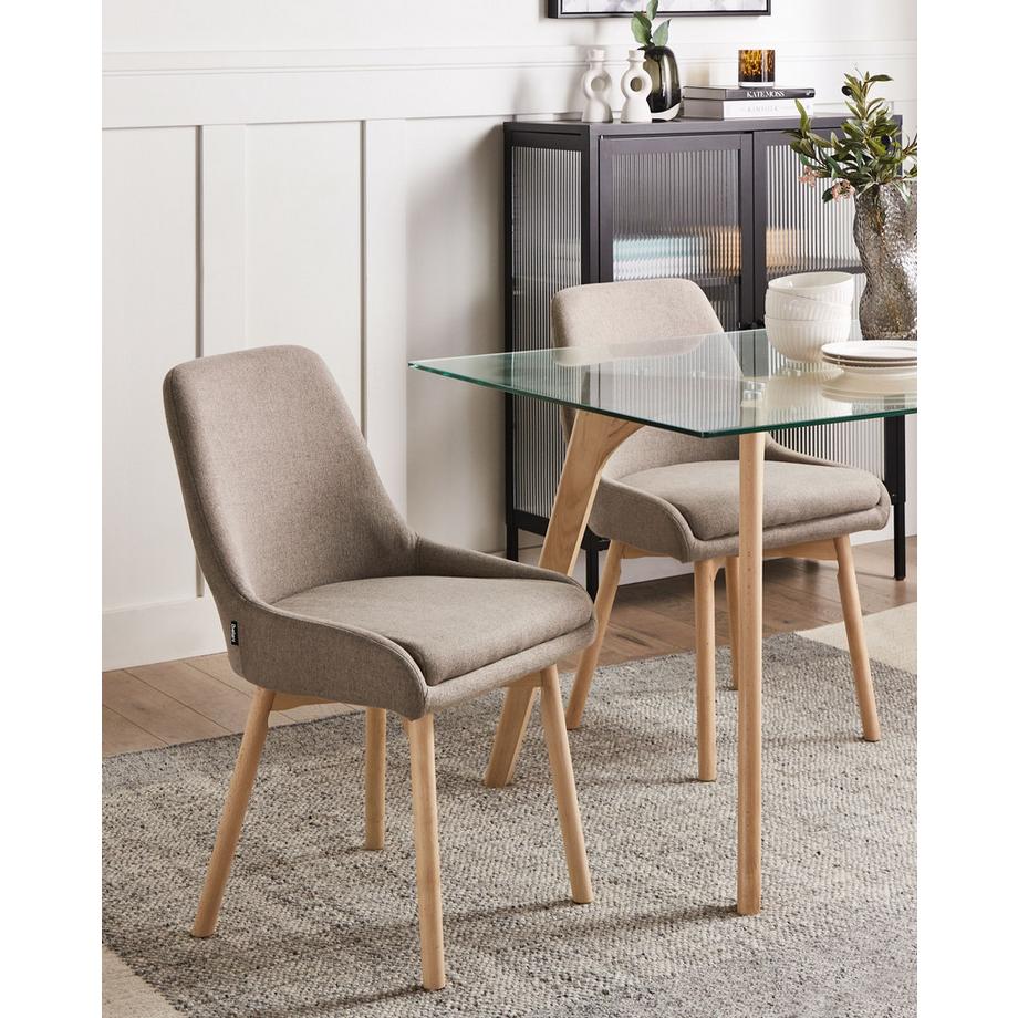 Beliani Lot de 2 chaises de salle à manger en Tissu  MELFORT  