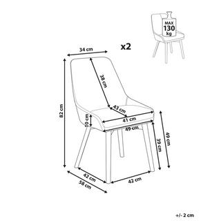 Beliani Lot de 2 chaises de salle à manger en Polyester Traditionnel MELFORT  