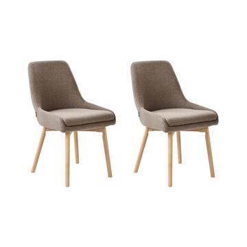 Lot de 2 chaises de salle à manger en Polyester Traditionnel MELFORT