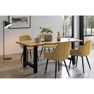 mutoni Tavolo da pranzo acacia naturale con gamba H 160x85  