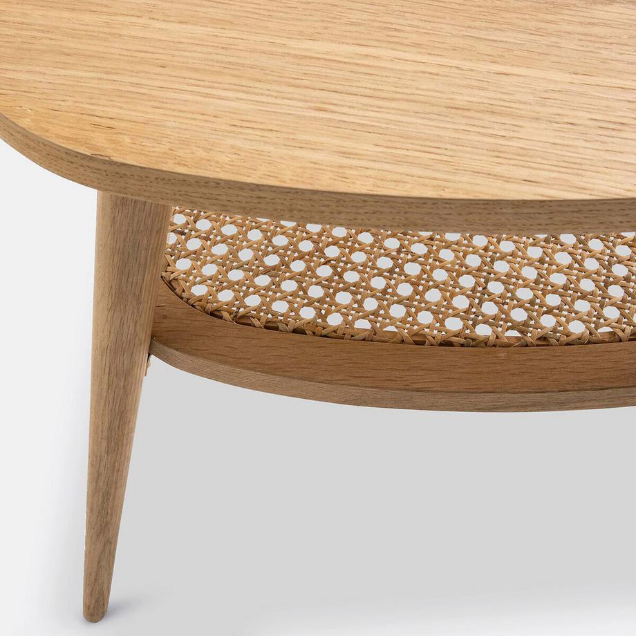 La Redoute Intérieurs Nachttisch Buisseau mit Rattanablage  