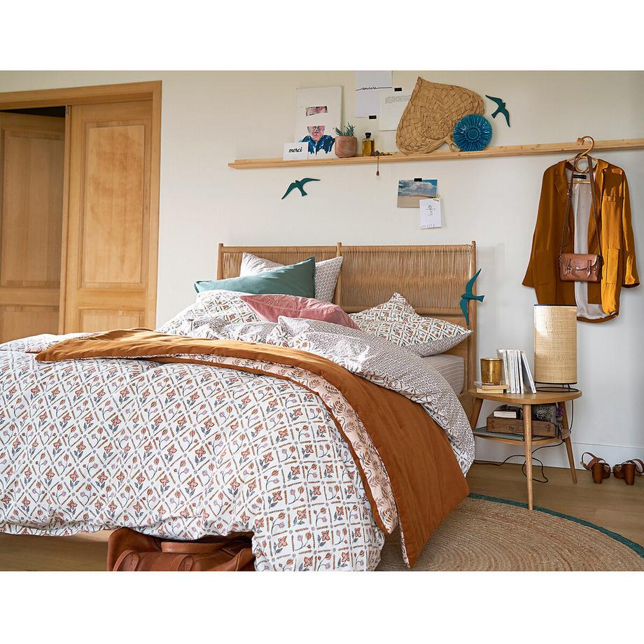 La Redoute Intérieurs Nachttisch Buisseau mit Rattanablage  