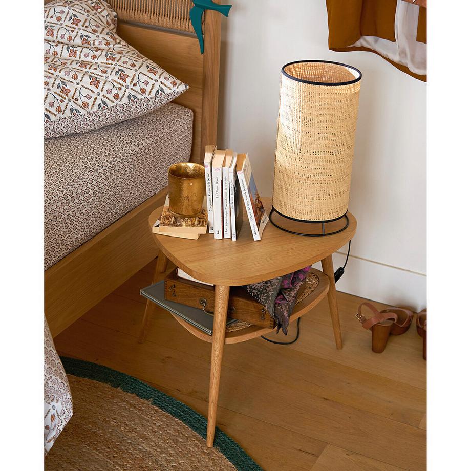 La Redoute Intérieurs Nachttisch Buisseau mit Rattanablage  