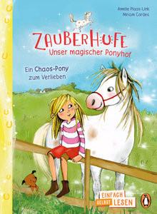 Penguin JUNIOR - Einfach selbst lesen: Zauberhufe - Unser magischer Ponyhof - Ein Chaos-Pony zum Verlieben Plaas-Link, Amelie; Cordes, Miriam (Illustrationen) Copertina rigida 