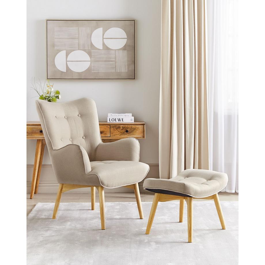 Beliani Fauteuil à oreilles en Polyester Rétro VEJLE  