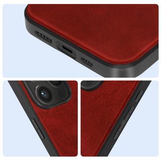 Avizar  Cover iPhone 15 Pro, effetto pelle rossa 