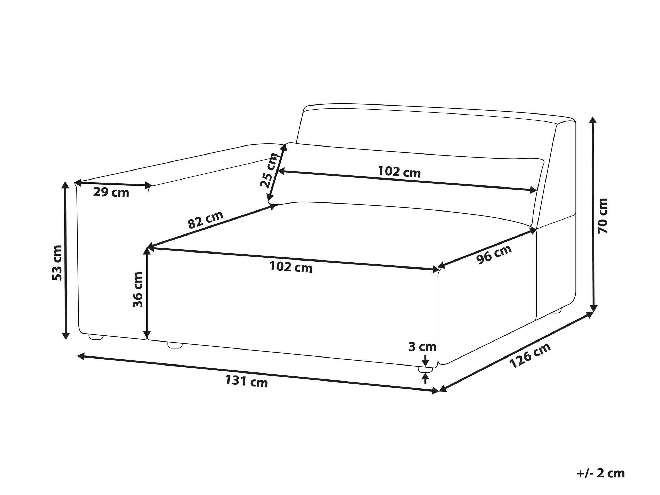 Beliani Module d'angle en Polyester Moderne HELLNAR  