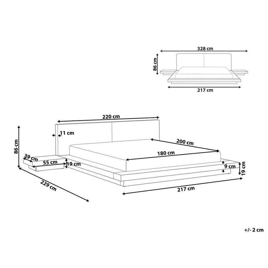 Beliani Wasserbett aus MDF-Platte  ZEN  