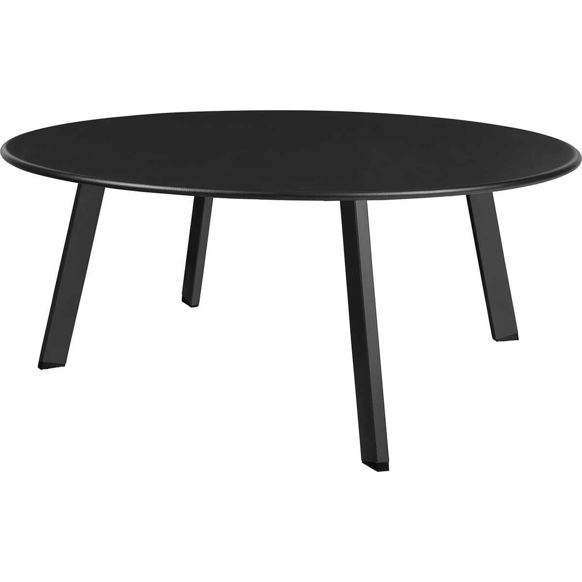 mutoni Table basse Fer métal noir ronde 70x70  