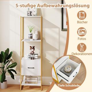 B2X Bibliothèque à 5 niveaux avec tiroir et amp  