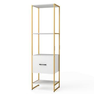 B2X Bibliothèque à 5 niveaux avec tiroir et amp  