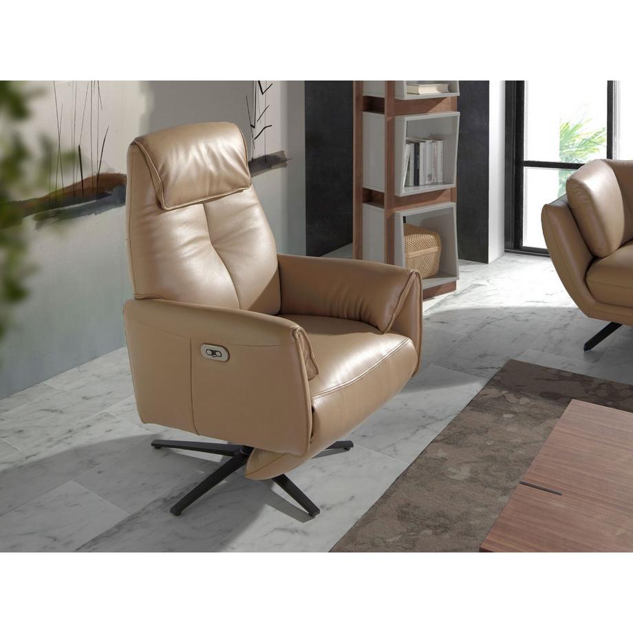 ANGEL CERDA Fauteuil relax en cuir pivotant arena  