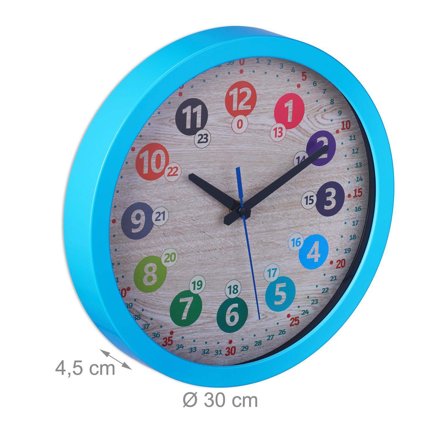 B2X Orologio da parete blu per bambini  