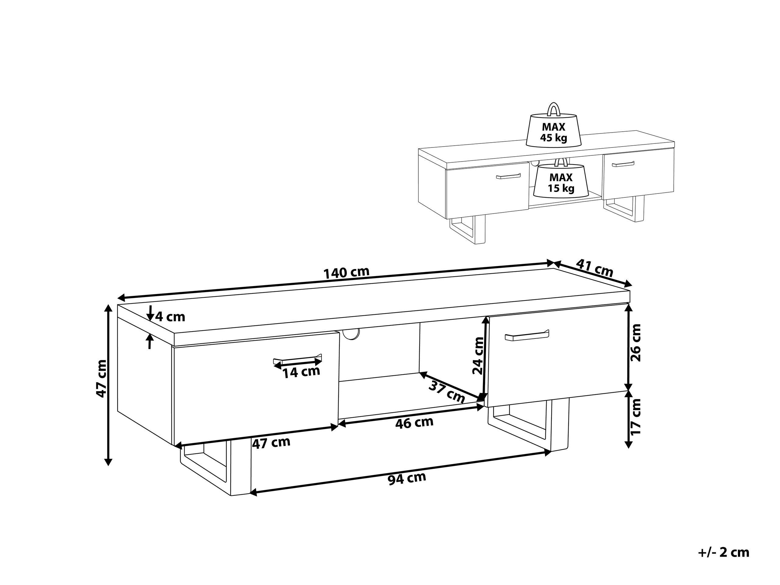 Beliani TV-Möbel aus MDF-Platte Modern TIMBER  