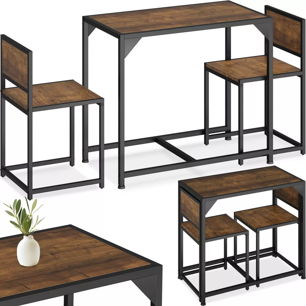 Tectake - Ensemble chaises de salle à manger en bois et acier Style industriel