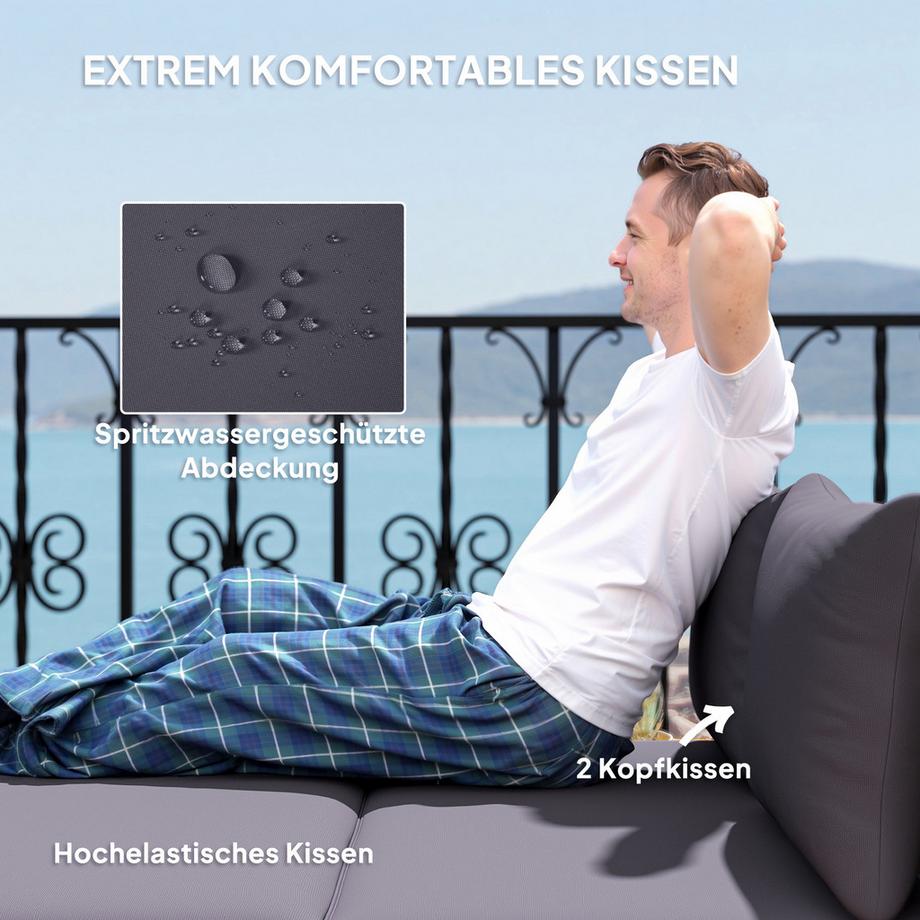 Outsunny Rattan Sonnenliege  