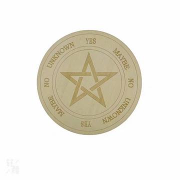 Plaque en bois pour la divination - Pentagramme