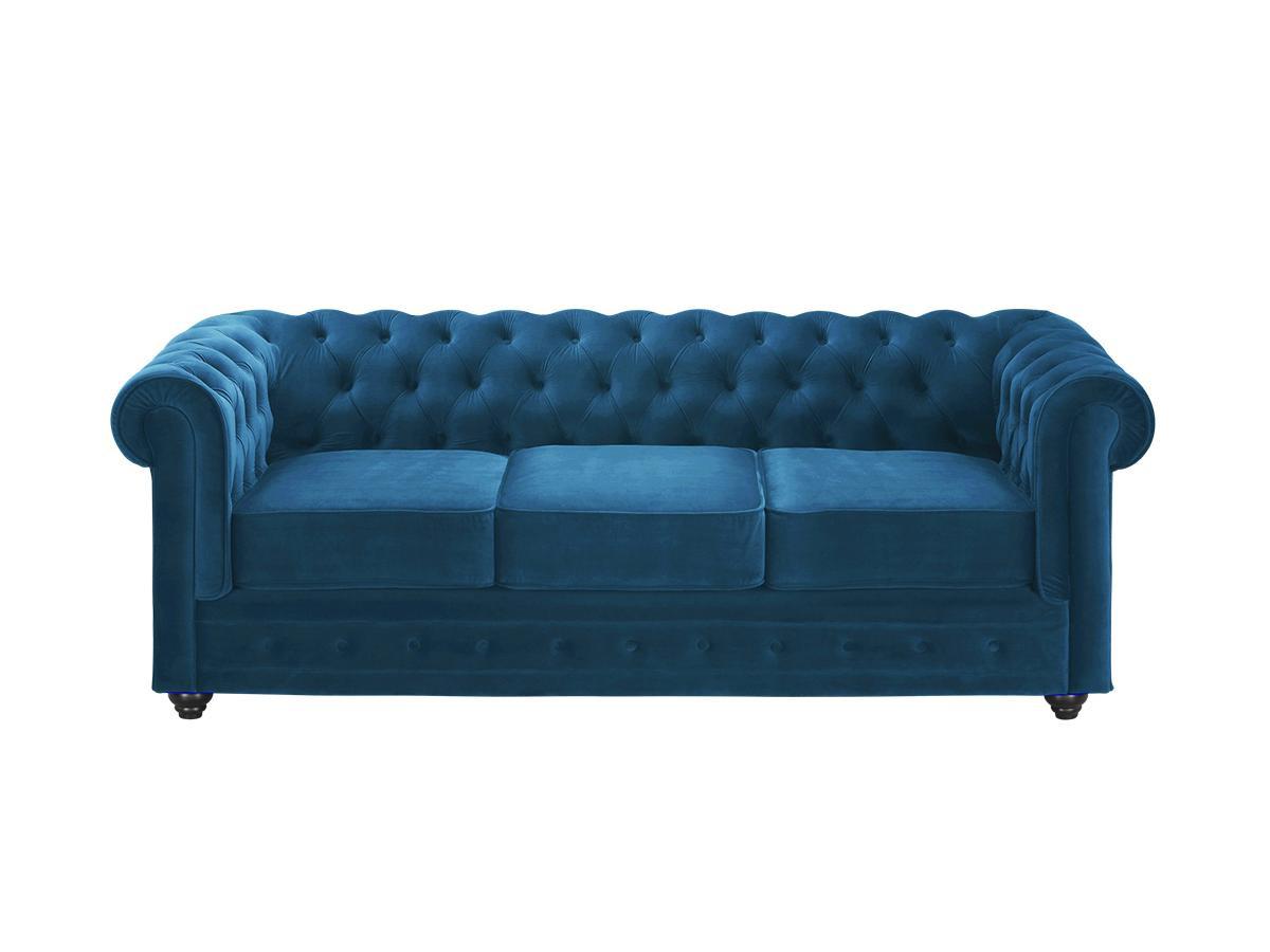 Vente-unique Sofa 3Sitzer Samt  CHESTERFIELD  