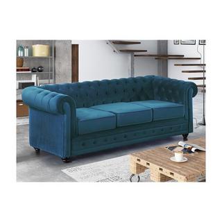 Vente-unique Sofa 3Sitzer Samt  CHESTERFIELD  