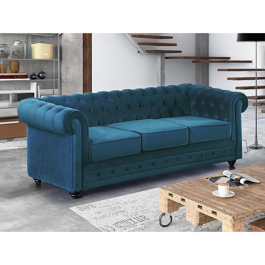 Vente-unique Canapé 3 places CHESTERFIELD Velours  
