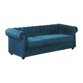 Vente-unique Sofa 3Sitzer Samt  CHESTERFIELD  