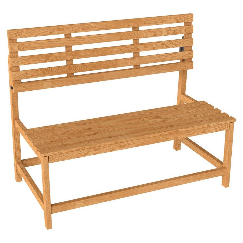 Northio 2-Sitzer Gartenbank Holz, wetterfest Sitzbank, UV-Beständig Gartenmöbel mit Umwandelbare Rückenlehnen, Parkbank 240kg belastbar, Holzbank für Balkon Terrasse, Garten, 110x61x89cm, Teak Aosom  
