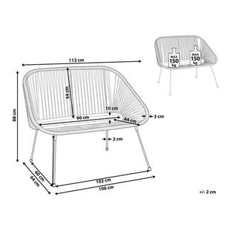 Beliani Banc de jardin en Polyrotin Boho ACAPULCO II  