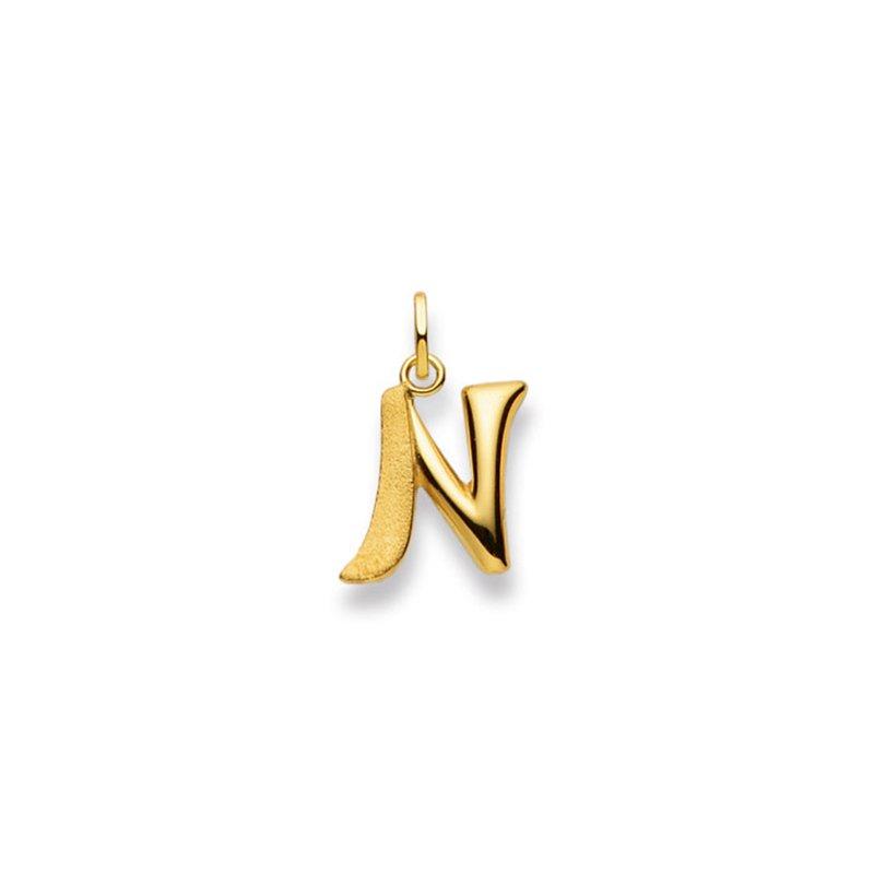 MUAU Schmuck  Pendentif lettre N or jaune 750, 20x13mm 