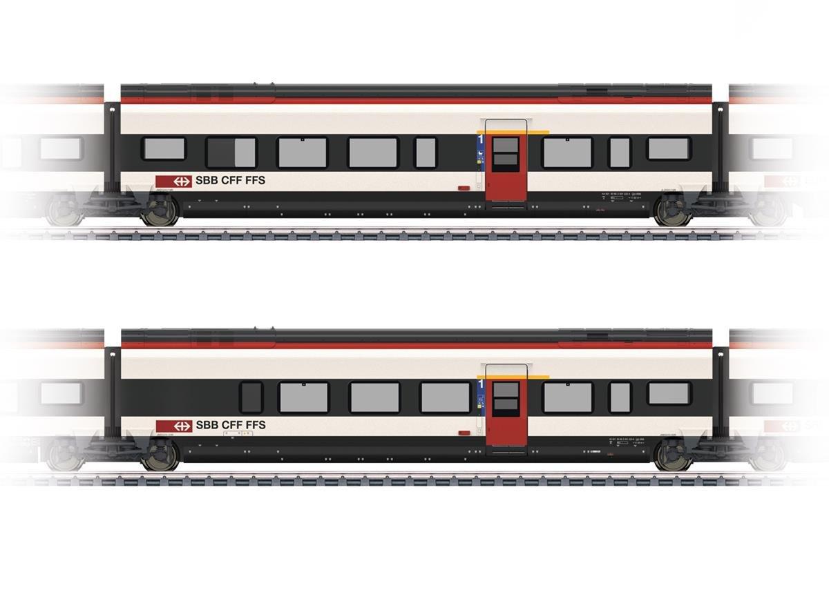 märklin  H0 2er-Set Ergänzungswagen 3 zum RABe 501 Giruno der SBB 