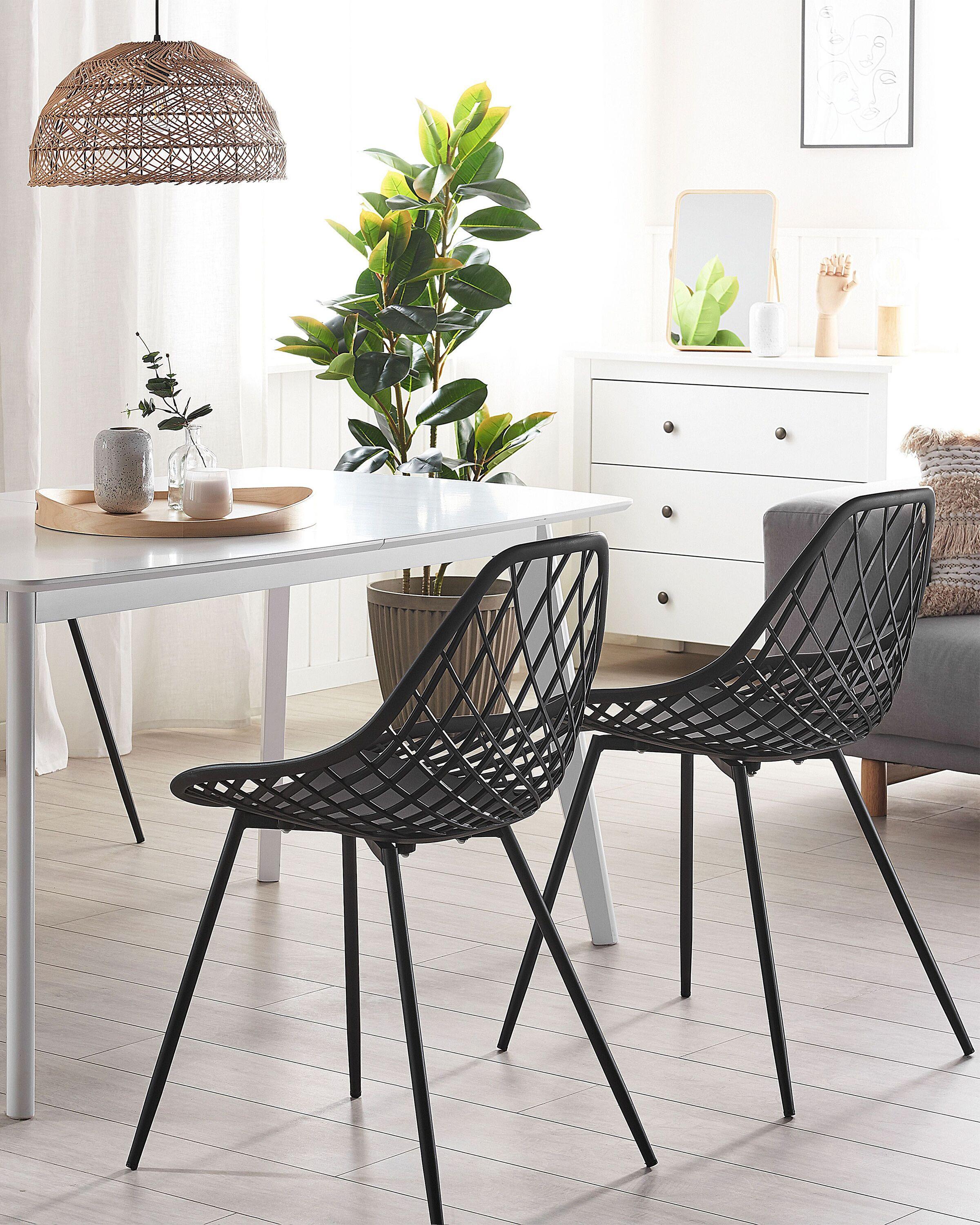 Beliani Lot de 2 chaises en Matière synthétique Moderne CANTON  