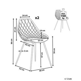 Beliani Lot de 2 chaises en Matière synthétique Moderne CANTON  