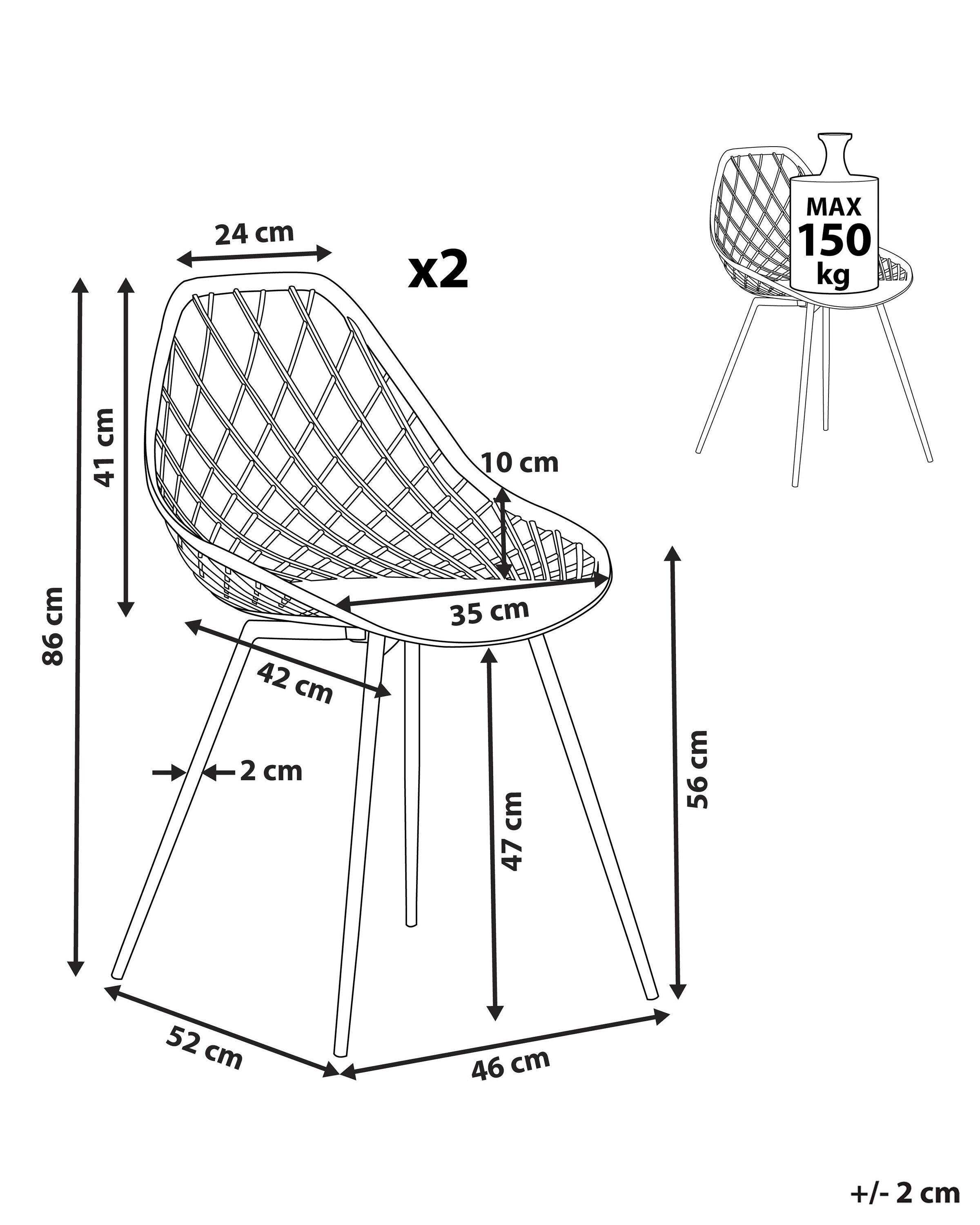 Beliani Lot de 2 chaises de salle à manger en Matière synthétique Moderne CANTON  