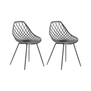 Esszimmerstuhl 2er Set aus Kunststoff Modern CANTON