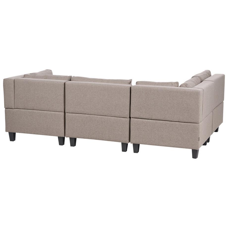 Beliani Canapé d'angle côté gauche avec ottoman en Tissu Moderne UNSTAD  